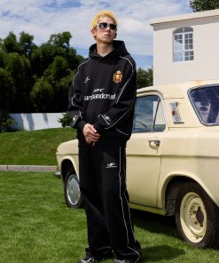 Football Club Sports Hooded Pullover Knitted Sweatshirt - Casual Streetwear, Athletic Style, Unisex Hoodie