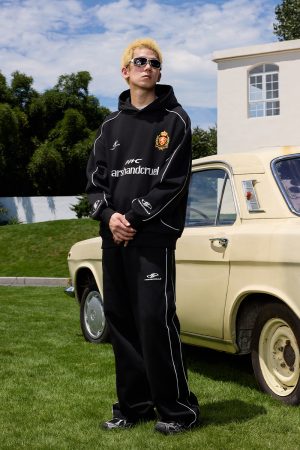 Football Club Sports Hooded Pullover Knitted Sweatshirt - Casual Streetwear, Athletic Style, Unisex Hoodie