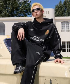 Football Club Sports Hooded Pullover Knitted Sweatshirt - Casual Streetwear, Athletic Style, Unisex Hoodie