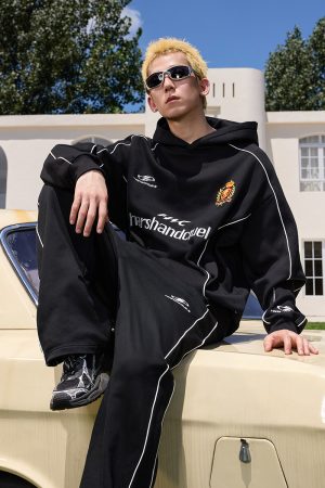 Football Club Sports Hooded Pullover Knitted Sweatshirt - Casual Streetwear, Athletic Style, Unisex Hoodie