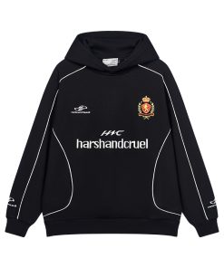 Football Club Sports Hooded Pullover Knitted Sweatshirt - Casual Streetwear, Athletic Style, Unisex Hoodie