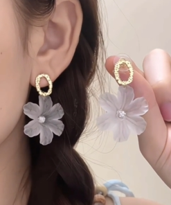 Forest-Style Floral Stud Earrings for Women - 2025 Summer Fresh Resin Flower Accessories