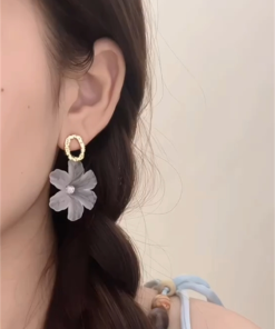 Forest-Style Floral Stud Earrings for Women - 2025 Summer Fresh Resin Flower Accessories