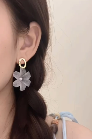 Forest-Style Floral Stud Earrings for Women - 2025 Summer Fresh Resin Flower Accessories