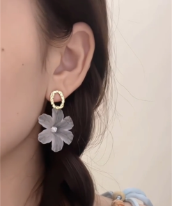 Forest-Style Floral Stud Earrings for Women - 2025 Summer Fresh Resin Flower Accessories