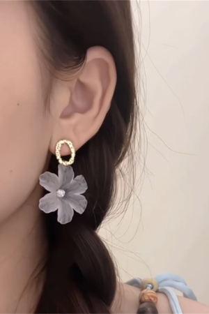Forest-Style Floral Stud Earrings for Women - 2025 Summer Fresh Resin Flower Accessories