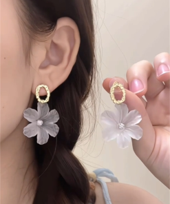 Forest-Style Floral Stud Earrings for Women - 2025 Summer Fresh Resin Flower Accessories