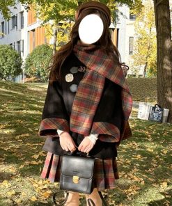 Four-Piece Pudding Bear JK Uniform Set: Retro British Coat & Versatile Autumn/Winter College Style Outfit