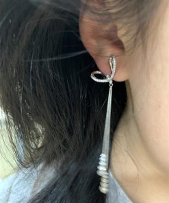 French Bow Tassel Earrings for Women - High-End Minimalist Studs, Versatile Ear Accessories, Chic Fashion Jewelry