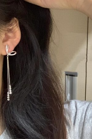 French Bow Tassel Earrings for Women - High-End Minimalist Studs, Versatile Ear Accessories, Chic Fashion Jewelry