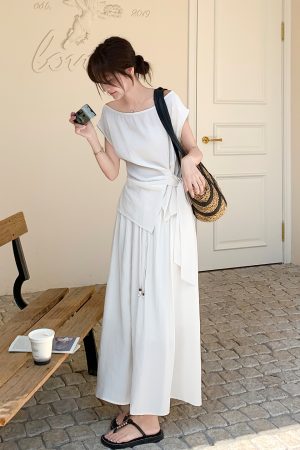 French Irregular Top and High-Waisted Skirt Two-Piece Set for Women â€“ Stylish Summer 2025 Fashion