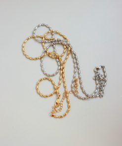 French Minimalist Bead Choker Necklace in Light Gold and Silver - Versatile European American Retro Style Jewelry