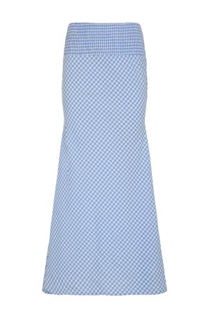 French Minimalist Blue Plaid High-Waisted Bodycon Mermaid Skirt - Sexy Low Waist Slimming Summer Fashion Statement