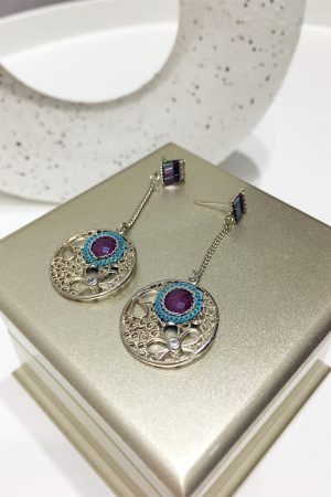 French Retro Ethnic Style Double-Sided Hollow Carved Round Long Earrings - Bohemian Vacation Accessories