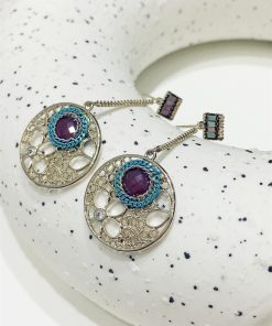 French Retro Ethnic Style Double-Sided Hollow Carved Round Long Earrings - Bohemian Vacation Accessories