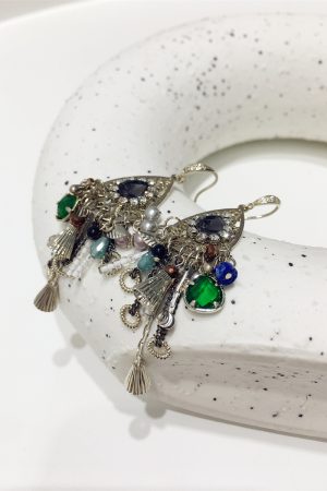 French Retro Ethnic Style Handmade Water Drop Rhinestone Tassel Earrings - Irregular Crystal Hooks for Boho Chic Look