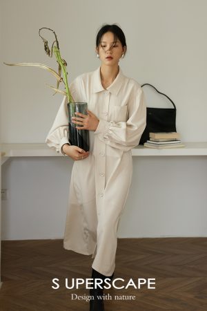 French Romantic Tailored Collar Slim Dress - Wrinkle-Resistant, Three-Dimensional Design for Effortless Elegance