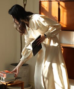 French Romantic Tailored Collar Slim Dress - Wrinkle-Resistant, Three-Dimensional Design for Effortless Elegance