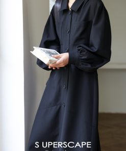 French Romantic Tailored Collar Slim Dress - Wrinkle-Resistant, Three-Dimensional Design for Effortless Elegance