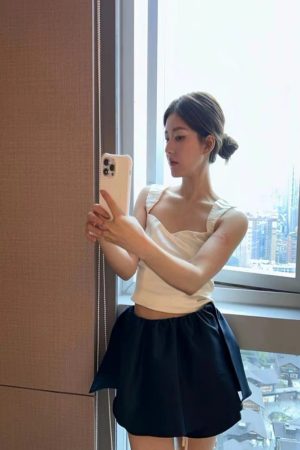 French Satin White Camisole for Women - Ballet-Inspired Summer Outerwear, Elegant High-End Top, 90s Trendy Fashion