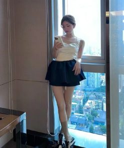 French Satin White Camisole for Women - Ballet-Inspired Summer Outerwear, Elegant High-End Top, 90s Trendy Fashion