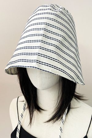 French Striped Wide-Brimmed Fisherman Hat for Sun Protection - Flattering Face Shape, 2025 Women's INS Style Hat