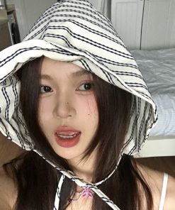 French Striped Wide-Brimmed Fisherman Hat for Sun Protection - Flattering Face Shape, 2025 Women's INS Style Hat