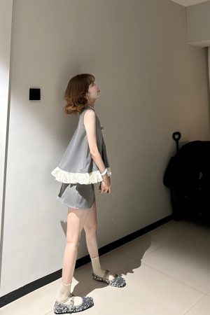 French-Style Bow Sleeveless Top & Bodycon Mini Skirt Set for Women - High-End Temperament Summer Fashion