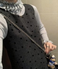 French-style Bow Tie Polka Dot Vest Dress for Women, Short Skirt Shirt Top, Perfect for Spring, Chic 90s Inspired Fashion