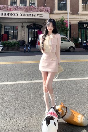 French-Style Elegant Short Jacket for Women - Petite Fit, Perfect for Spring Layering with Skirt and Shirt Set