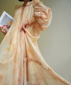 French-Style Gradient Vacation Dress | Loose Fit Niche Design | Spring Long Dress for Effortless 90s-Inspired Fashion