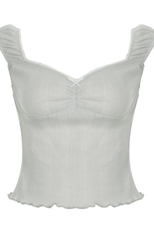 French-Style Gray Low-Cut Edge Backless Camisole - 2025 Summer Minimalist Sleeveless Top for Women