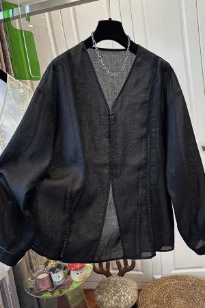 French-Style High-End Solid Color Minimalist Hollow-Out Sun Protection Shirt for Women - Unique Summer 2025 Top