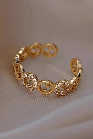 French-Style High-End Zircon Circle Open Ring for Women - 2025 New Minimalist Versatile Temperament Finger Ring