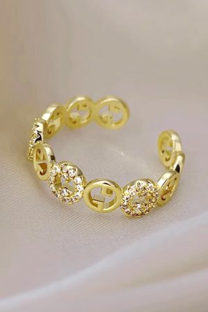 French-Style High-End Zircon Circle Open Ring for Women - 2025 New Minimalist Versatile Temperament Finger Ring