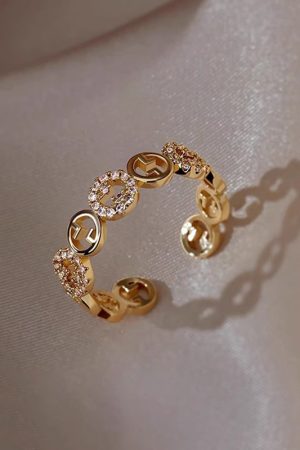 French-Style High-End Zircon Circle Open Ring for Women - 2025 New Minimalist Versatile Temperament Finger Ring