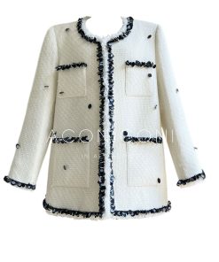 French-Style High Society Heavy Wool Coat and Short Evening Dress Set - Elegant Chic Fashion for Special Occasions