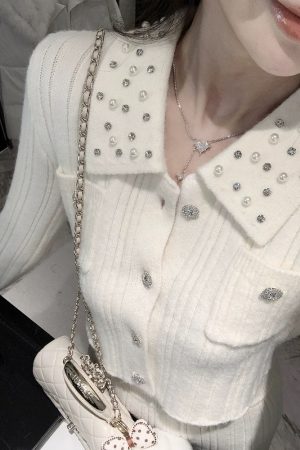 French-Style Knitted Dress Set for Women - Cardigan Top & Short Skirt, Two-Piece Spring Outfit, Elegant & Chic Fashion