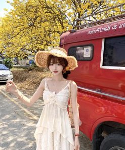 French-Style Lace Splicing Camisole Top & Half Skirt Women's Dress Set - Summer Fashion Essential