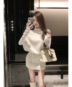 French-Style Long Sleeve Knitted Dress for Women, Waist-Cinching Bodycon Sweater Dress, Spring Fashion, Chic and Elegant Design