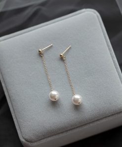 French-Style Long Tassel Pearl Earrings - Niche High-End Stud Accessories for 2025 Fashion Trends