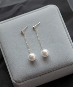 French-Style Long Tassel Pearl Earrings - Niche High-End Stud Accessories for 2025 Fashion Trends