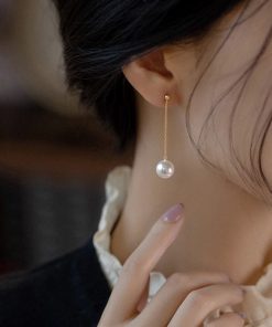 French-Style Long Tassel Pearl Earrings - Niche High-End Stud Accessories for 2025 Fashion Trends
