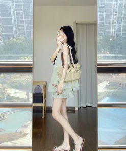 French-Style Loose Floral Lace Spliced Embroidered Shirt Top & Half Skirt Two-Piece Set for Women - Summer Fashion