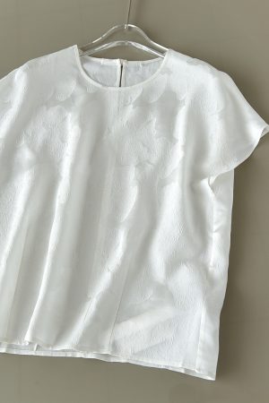 French-Style Luxury Heavyweight Silk Jacquard Round Neck Pullover Shirt Dress Vest with Shoulder Sleeves, Vintage Chic Fashion