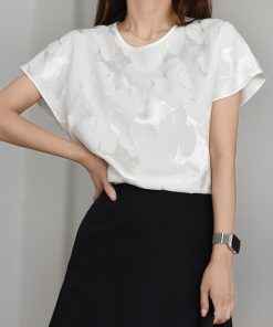 French-Style Luxury Heavyweight Silk Jacquard Round Neck Pullover Shirt Dress Vest with Shoulder Sleeves, Vintage Chic Fashion