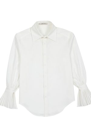 French-Style Organ Sleeve White Shirt for Women - Unique 2025 Spring Chic Top, Fashionable and Stylish Design