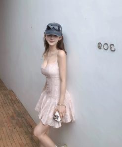 French-Style Sexy Black Spaghetti Strap Dress for Women â€“ Fitted Waist, Slim Short Skirt, Perfect for Summer Fashion