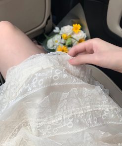 French-Style Sleeveless White Dress for Petite, Fairy Waist-Cinching Design, Summer Short Skirt, Romantic First Love Aesthetic