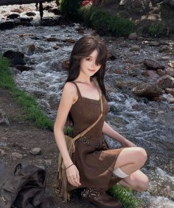 French-Style Spicy Girl Irregular Strap Dress for Women - Waist-Cinching Black Mini Dress for Spring and Summer Fashion